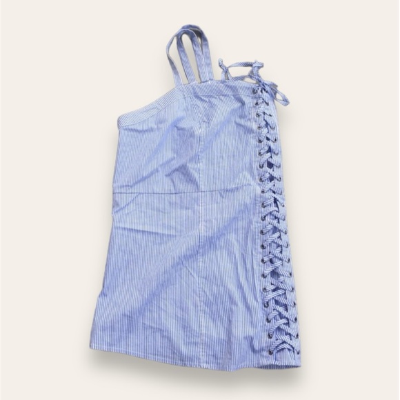 NWT Torrid Blue/white striped Poplin lace up cami size 5x - Picture 3 of 11